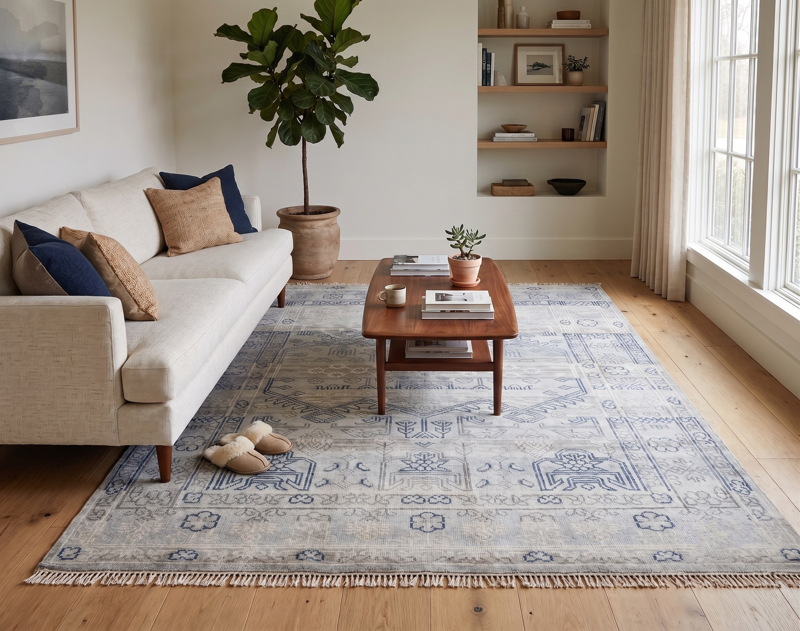 Luxury Hotel Suite Featuring Custom Hand-Knotted Rug by Shukla Brothers