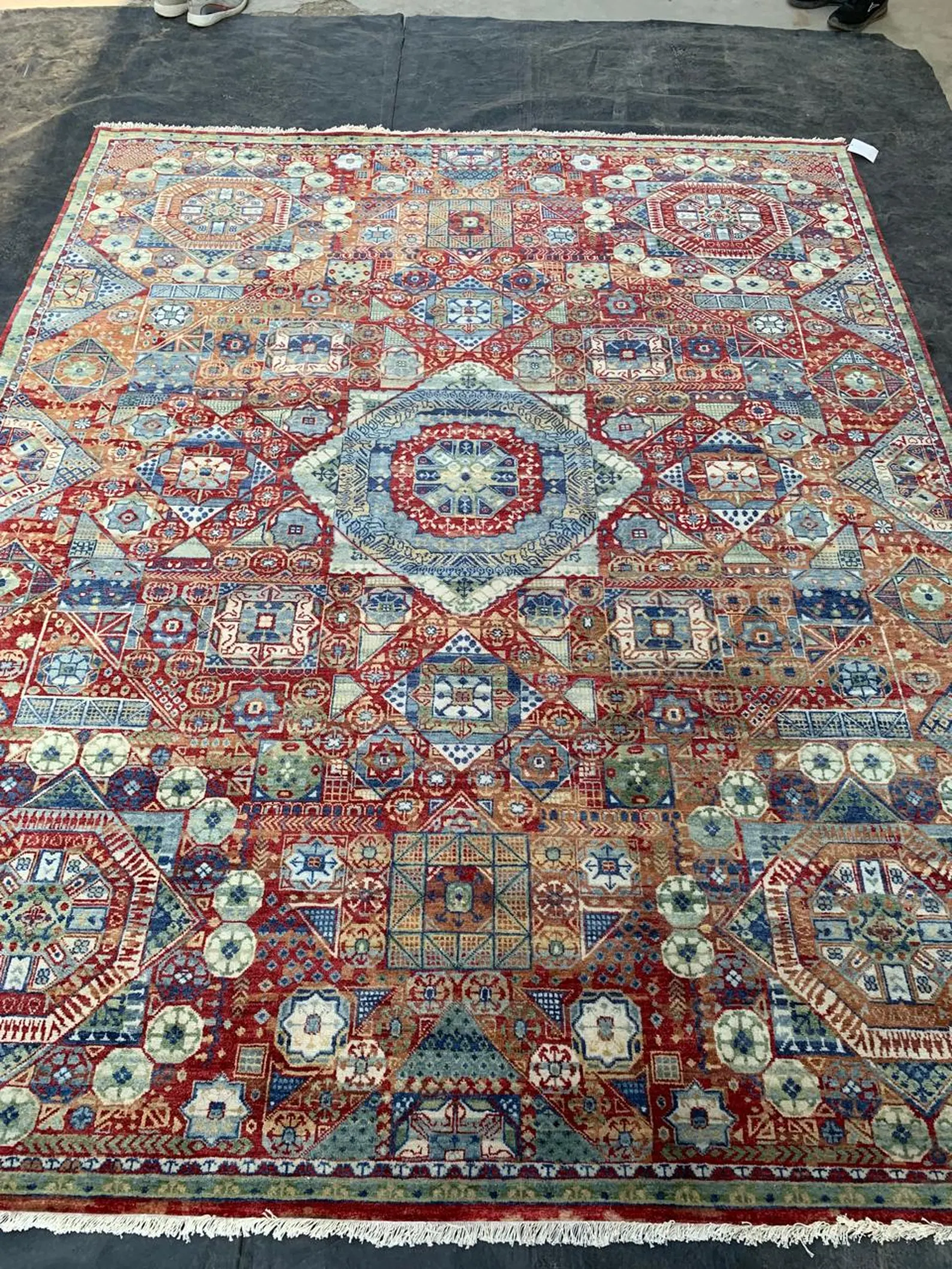 Detail view 7 of Bold Red Mamluk Rug 8ft x 10ft