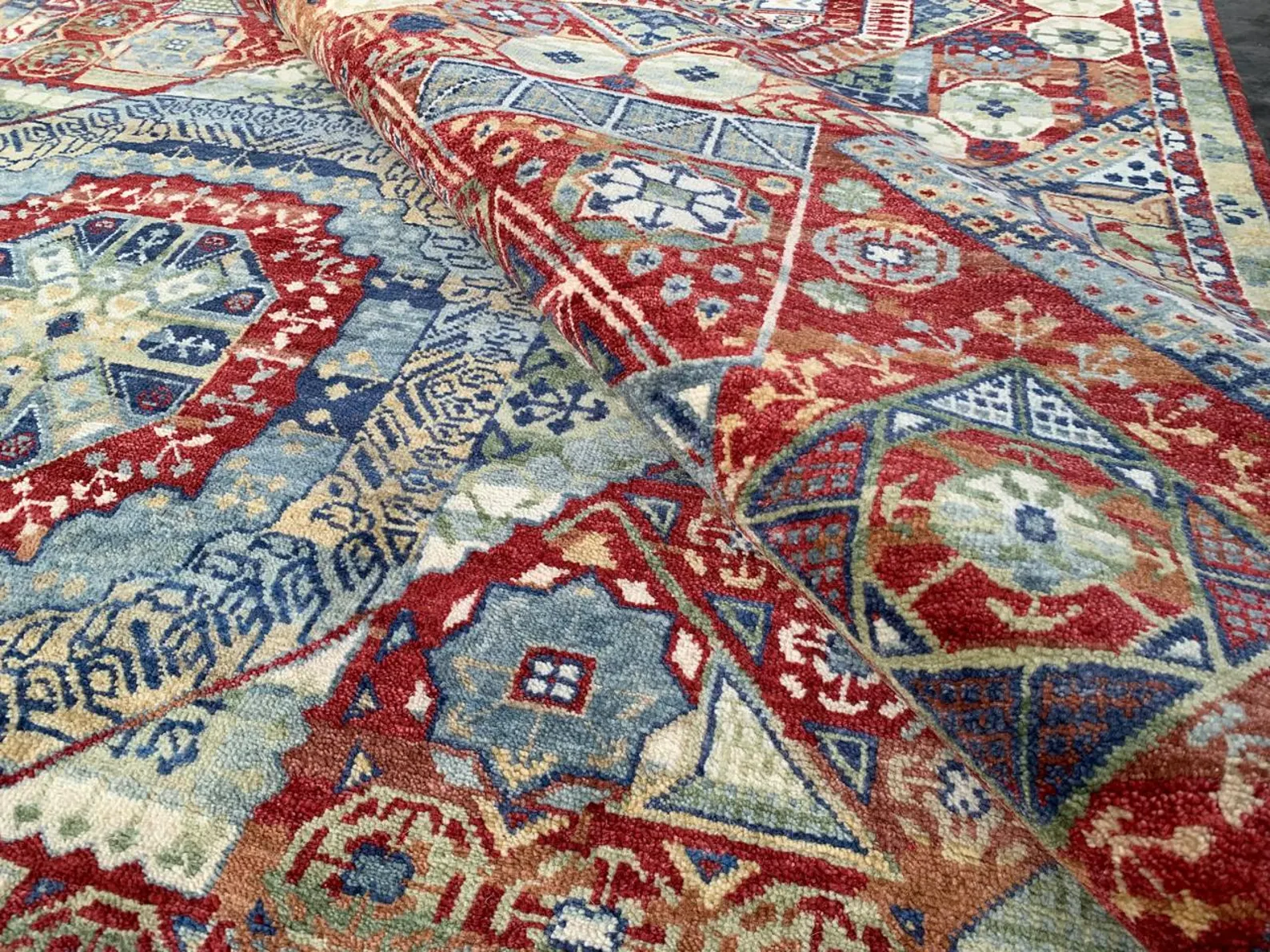 Detail view 4 of Bold Red Mamluk Rug 8ft x 10ft
