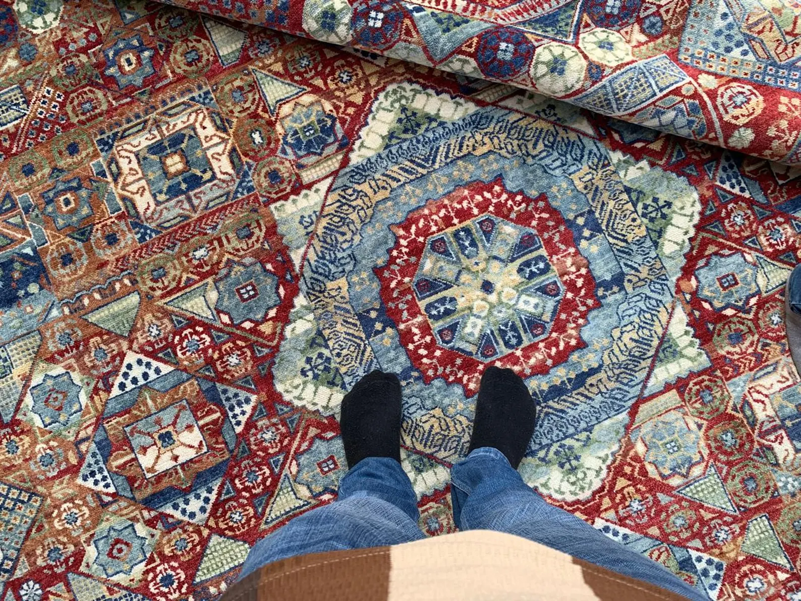 Detail view 8 of Bold Red Mamluk Rug 8ft x 10ft
