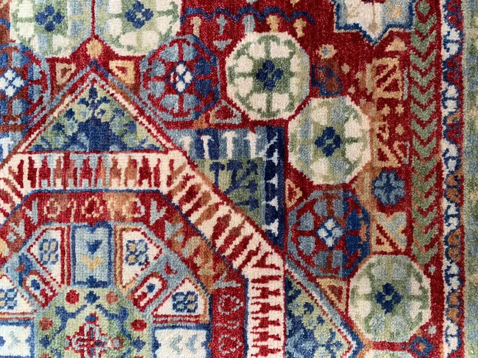 Detail view 6 of Bold Red Mamluk Rug 8ft x 10ft