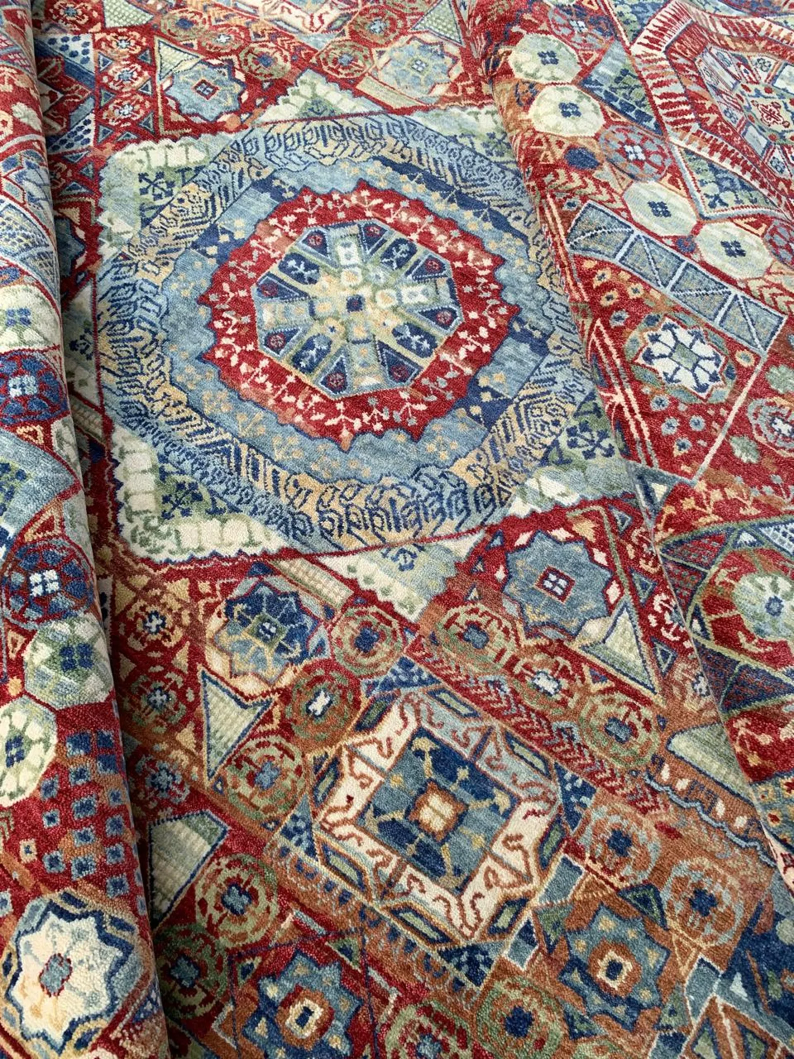 Detail view 3 of Bold Red Mamluk Rug 8ft x 10ft