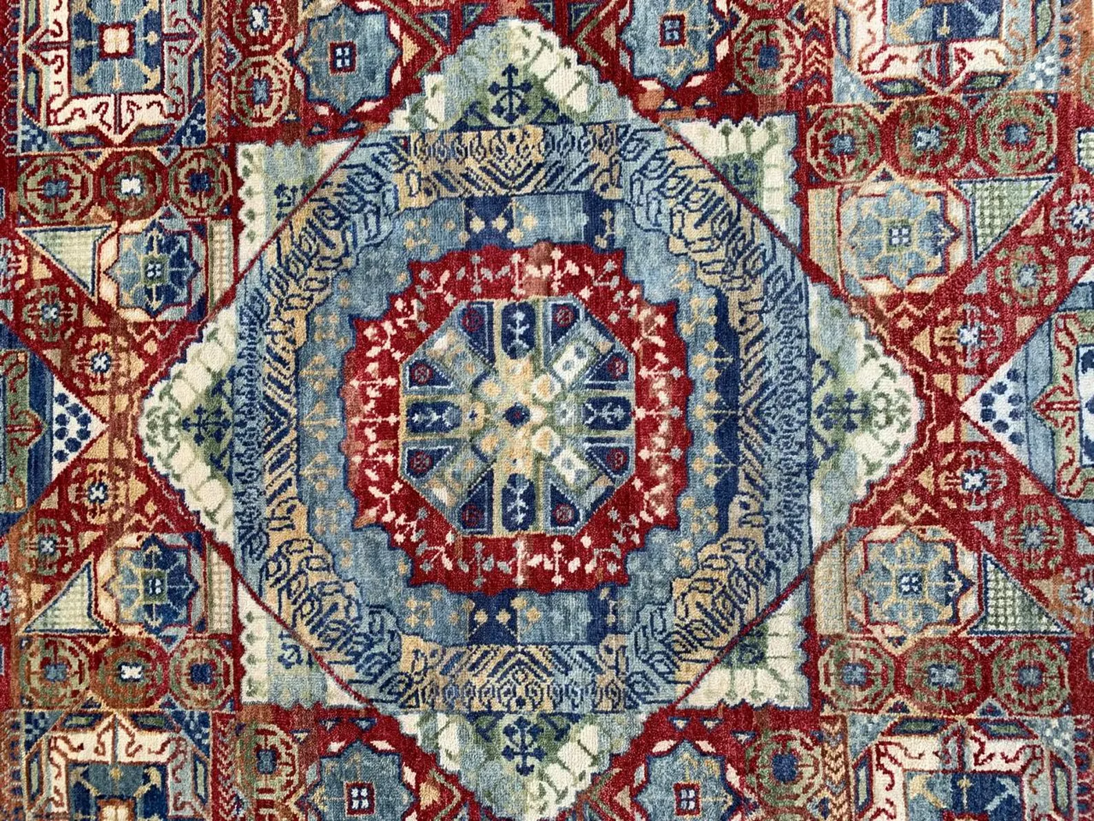 Detail view 2 of Bold Red Mamluk Rug 8ft x 10ft