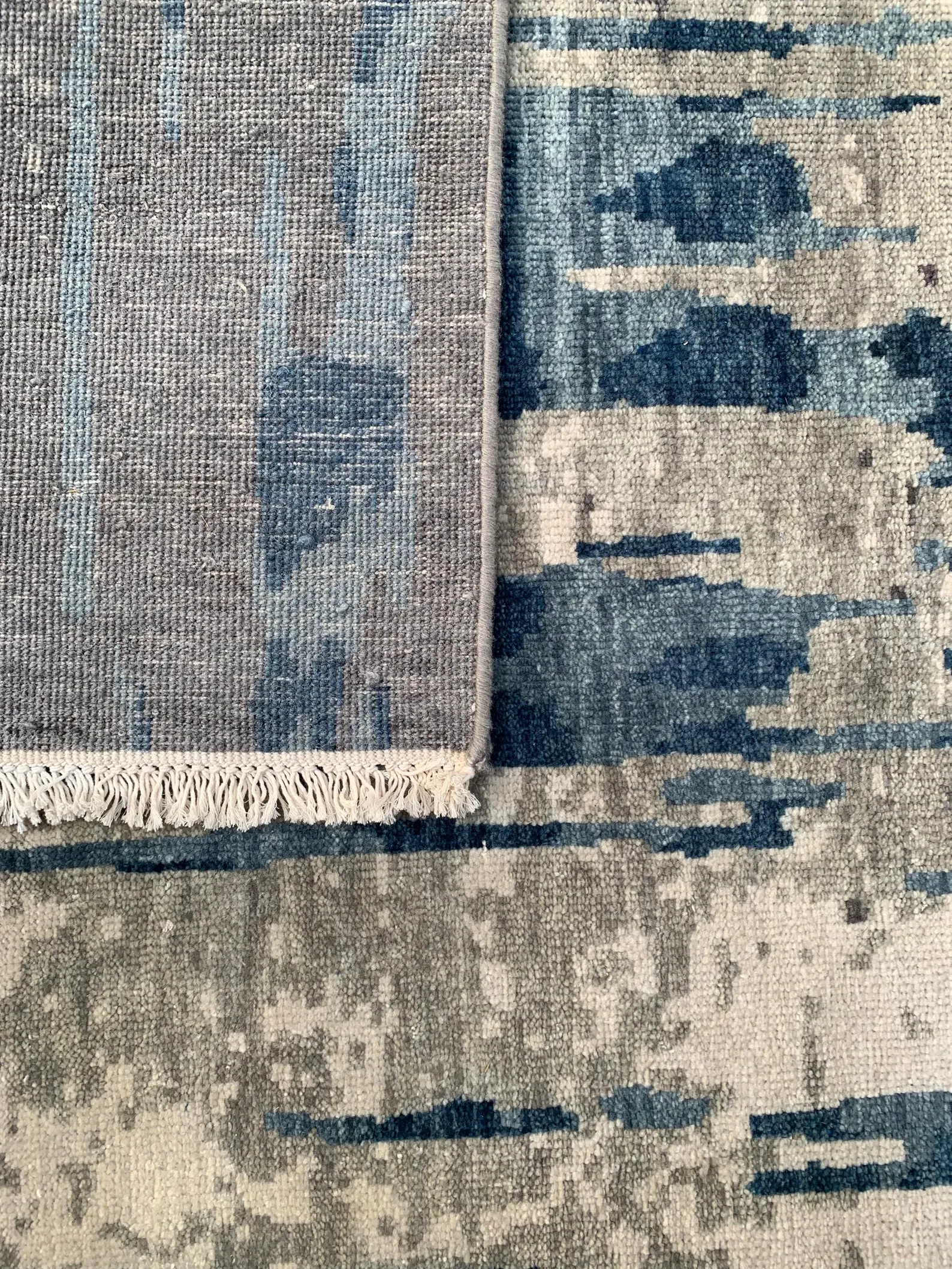 Detail view 5 of Abstract Watercolor Gray Modern Wool Rug 8ft x 10ft