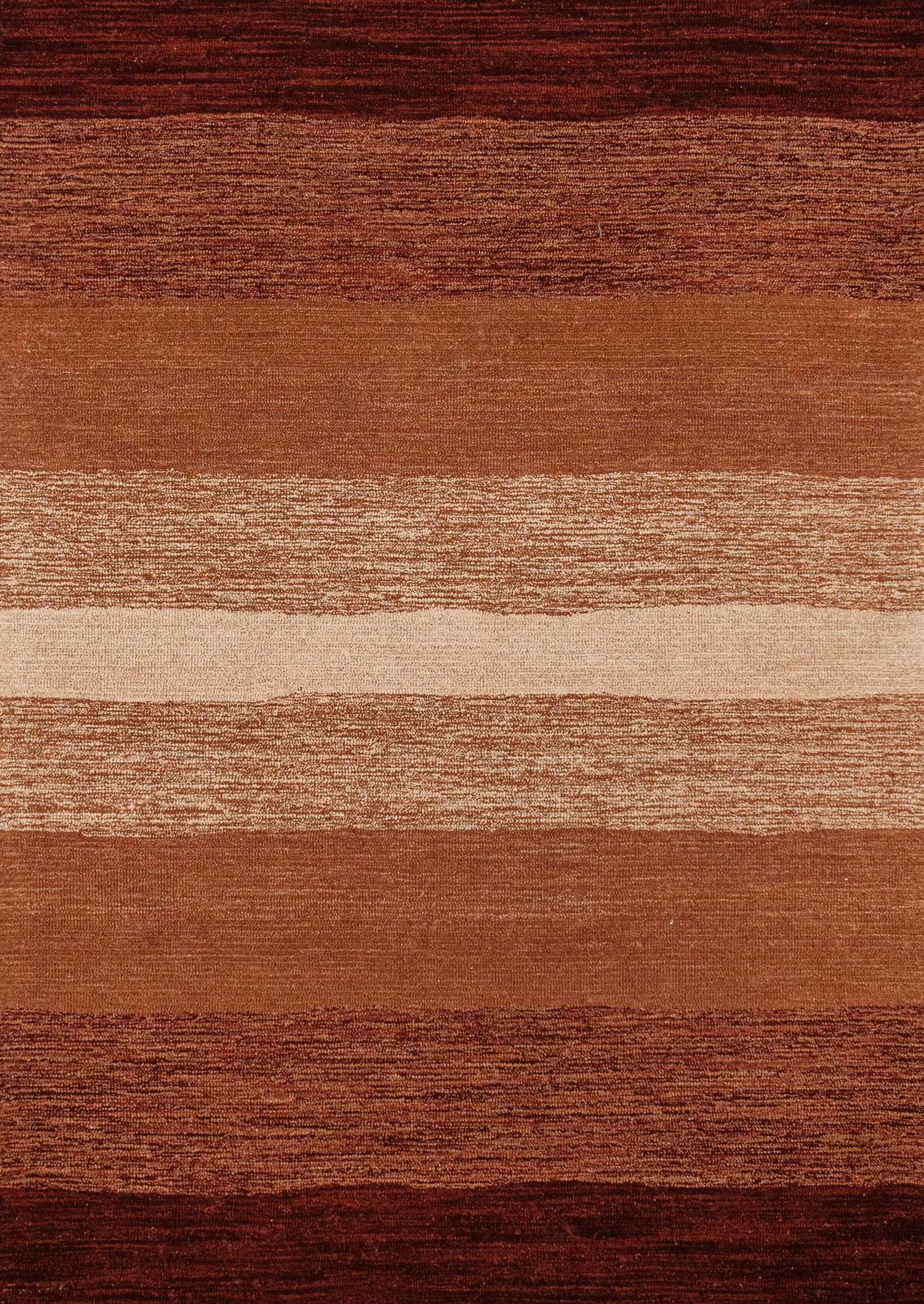 Terracotta Sunset Striped Wool Rug 5ft x 7ft Manufacturing Specs