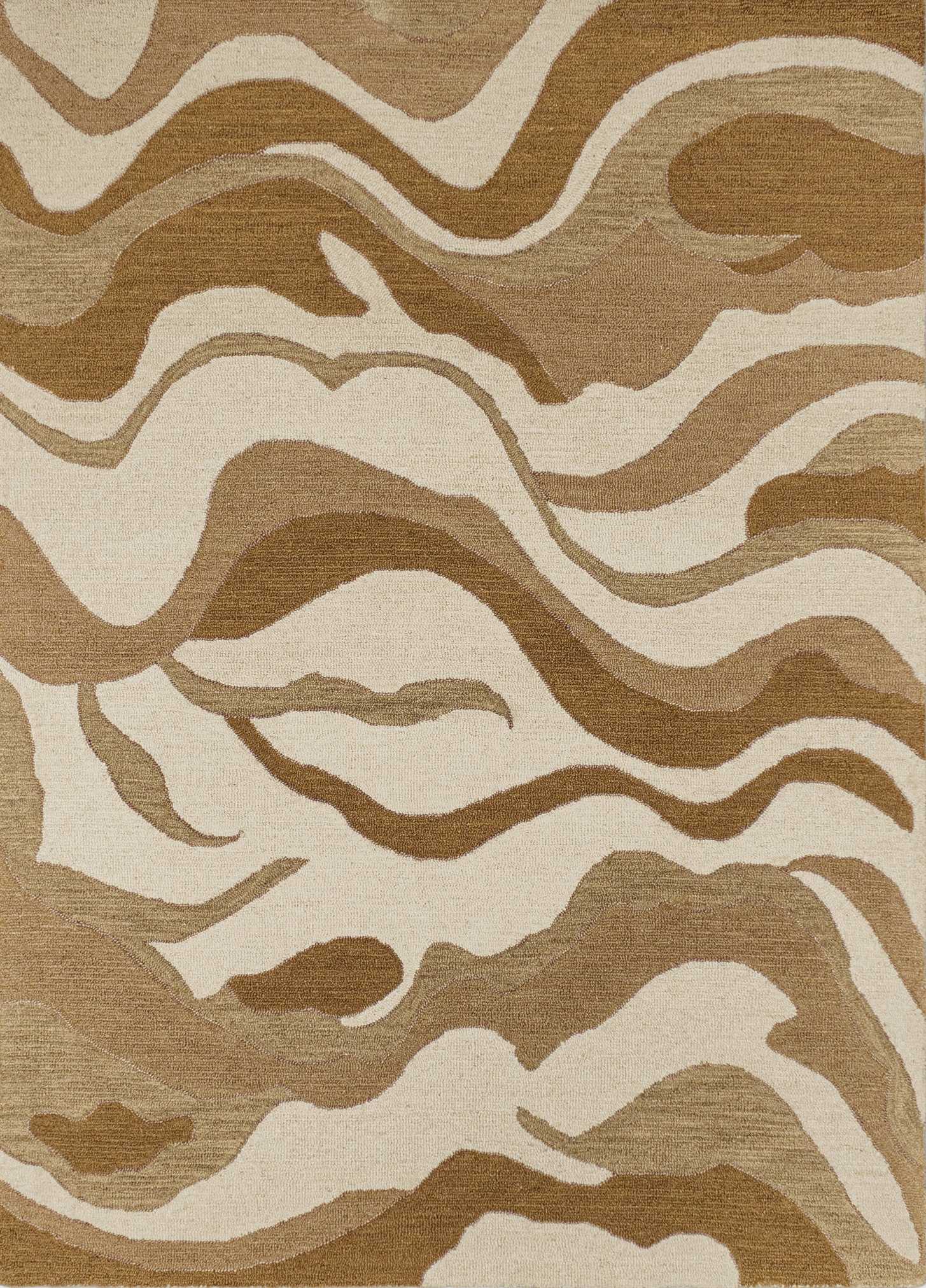 Desert Dune Wavy Abstract Wool Rug 5ft x 7ft Manufacturing Specs